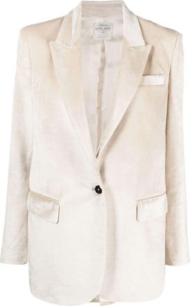 Forte_Forte single-breasted velvet blazer - women - Viscose/Cotton/Spandex/Elastane - II - Neutrals