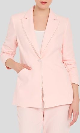 Tahari by ASL Pearly Trim Blazer in Tea Rose at Nordstrom, Size 12