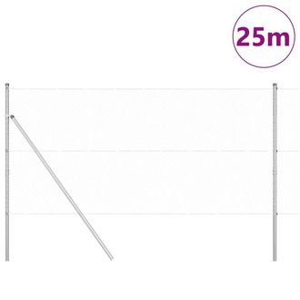 Berkfield Home Hexagon Fence 1.4x25 m Galvanised Steel in Silver