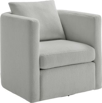 Comfort Pointe Sheldon Grey Performance Fabric Swivel Barrel Chair