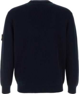 Stone Island Mens Midnight Blue Cotton Sweater Navyblue