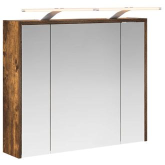 vidaXL Armario Con Espejo De Ba&ntilde;o Roble Ahumado 73,5 X 16 X 62,5 Cm Vidaxl