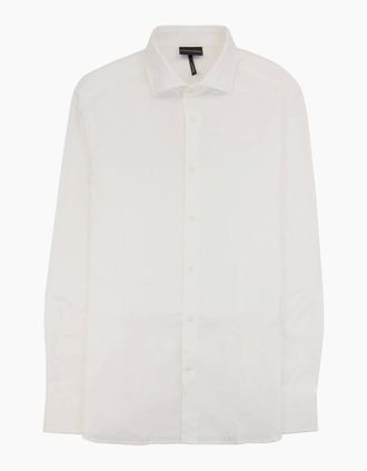 Emporio Armani Mens Emporio Armani All Over Logo Long Sleeve Shirt White - Size: 40/Regular