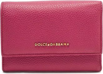 Dolce & Gabbana Portafoglio Trifold in pelle - Rosa