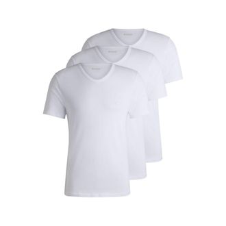 BOSS Three-pack of V-neck T-shirts in cotton jersey