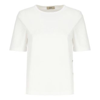Herno Cotton T-shirt - female - Herno - T-Shirts - White - XS - Tops