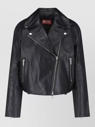 Diesel coat notched lapels long sleeves hardware