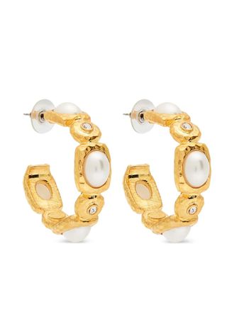 Kenneth Jay Lane faux-pearl-embellished earrings - Gold