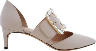 Bally Jessye 55 Buckle Leather Pumps, Brand Size 37 ( US Size 6.5 )