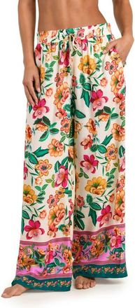 Sunshine 79 Zen Garden Beach Cover-Up Pants in Green Multi at Nordstrom, Size Medium