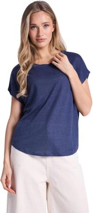 Notshy Zoe T-shirt - Dames - T-shirts - Blauw - S - Linnen - Tops