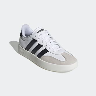 adidas Sneaker ADIDAS SPORTSWEAR BARREDA, Herren, Gr. 38,5, schwarz-weiss (cloud wei&szlig;, core schwarz, grau one), Leder, Synthetik, Schuhe Sneaker, inspiriert 