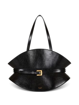 Balmain medium belted-detail shoulder bag - Black