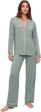 Eberjey Gisele Pajama Set Womens Eucalyptus Long Sleeve Sleepwear GBO3872