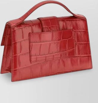 Jacquemus grand bambino croc embossed shoulder bag clutch