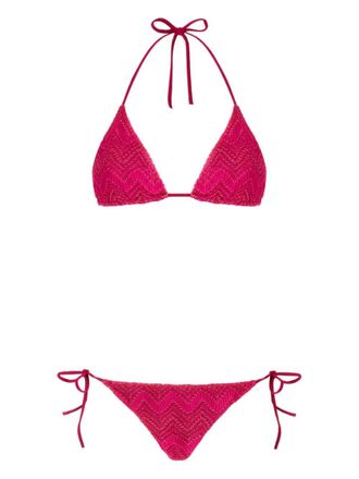 Missoni zigzag-knit bikini set - Purple