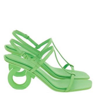 Ferragamo Elina Gancini Heel Sandals, Size 7 C