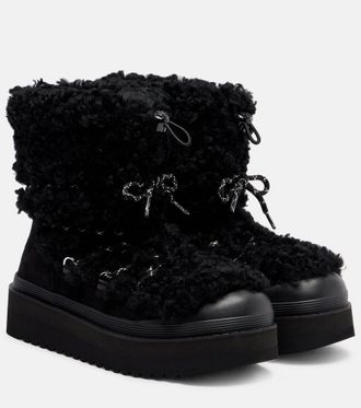 Tory Burch Stivaletti Mellow in suede e shearling
