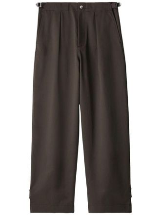 Burberry straight-leg cotton trousers - women - Cotton - 10 - Brown