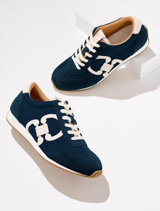 Talbots Alex Status Herringbone Suede Sneakers - Indigo - 10 1/2 M Talbots