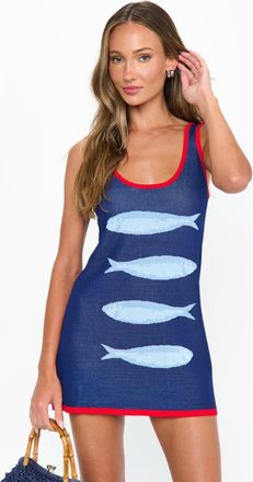 Show me your Mumu Next Stop Mini Dress in Sardines Graphic Knit at Nordstrom, Size X-Large