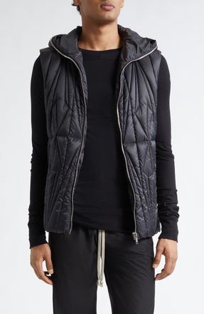 Moncler x Rick Owens Geocamo Ziplock Hooded Down Vest in Black at Nordstrom, Size 1
