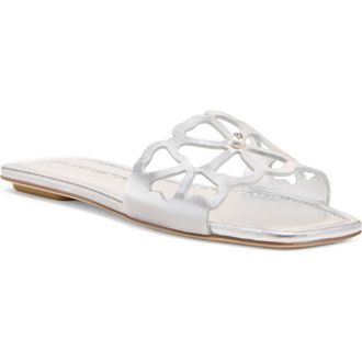 Stuart Weitzman Jasmine Cutout Slide Sandal in Silver at Nordstrom Rack, Size 9.5