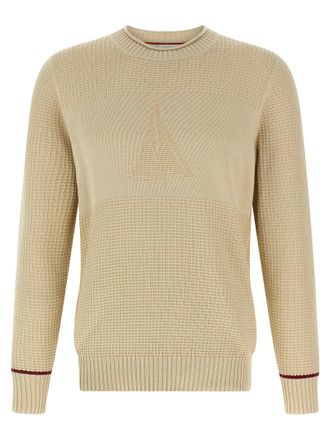 Brunello Cucinelli Waffle Stitch Cotton Sweater Sweaters And Cardigans Beige