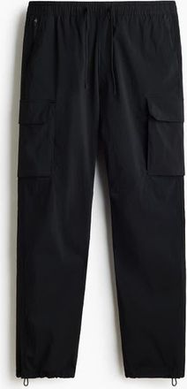 H&M Regular Fit Cargo Trousers in Black at Nordstrom, Size Xx-Large