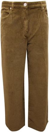 Pinko Wendy Wide Leg Broeken - Dames - Straight fit broeken - Groen - W25 - Katoen - Broeken