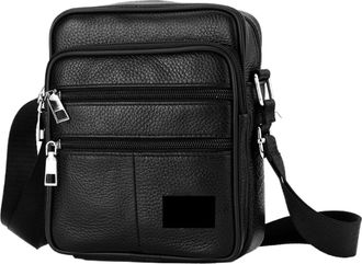 Generic Compatible For Mens Shoulder Bag Business Casual Vintage Messenger Leather(Black)