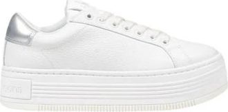 Calvin Klein Jeans Leren Sneaker Dames Collectie Lente/Zomer - Dames - Sneakers - Grijs - 38 EU - Leer - Schoenen