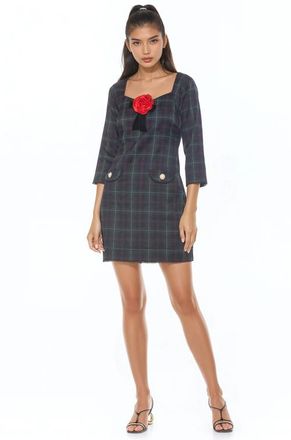 Alexia Admor Delaney Plaid Dress in Green Plaid at Nordstrom, Size 12