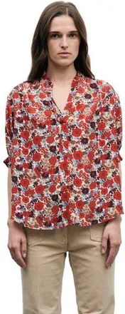 Gerard Darel Liv Floral Printed Blouse in Ecru at Nordstrom, Size Large/x-Large