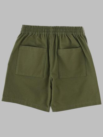 Moschino Logo-Embroidered Cotton Shorts - Green