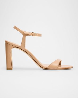 Stuart Weitzman Babette Leather Ankle-Strap Sandals