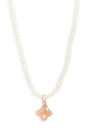CHILD OF WILD Blush Aura Moonstone Pendant Necklace in Gold at Nordstrom