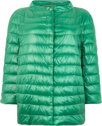 Herno Gewatteerde jas met brede kraag - Dames - Winterjassen - Groen - 2XL - Jassen