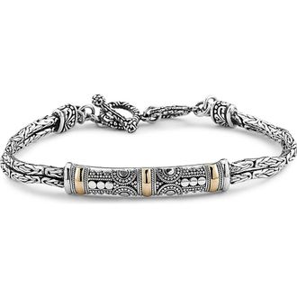 Samuel B. 18K Yellow Gold & Sterling Silver Filigree Bar Toggle Bracelet in Silver-Gold at Nordstrom Rack