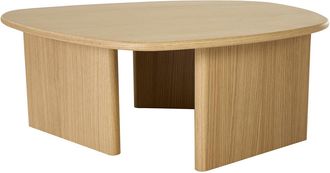 Miliboo Mesa Baja Forma Org&aacute;nica En Madera Clara Roble L85 Cm Ondine