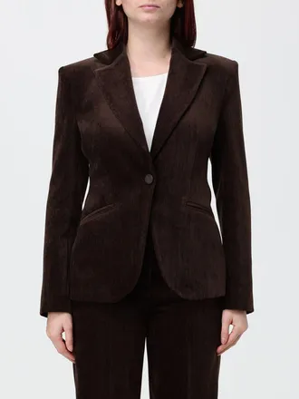 Hanita Blazer monopetto in velluto con collo a revers e tasche a fessura
