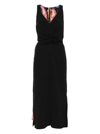 Etro Midi-jurk met ruches - Zwart