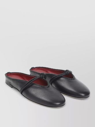 Bottega Veneta leather open-back mary-jane mules