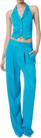 Alice & Olivia Alice + Olivia Turquoise Backless Waistcoat and Tailored Pant Size XXS