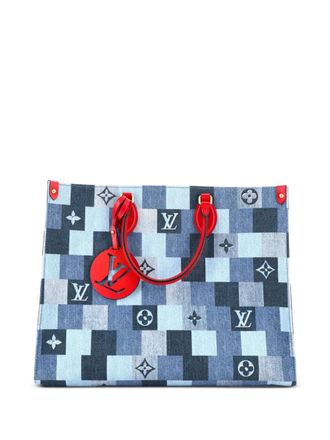 Louis Vuitton OnTheGo Damier and Monogram Patchwork Denim GM tote bag - Blue