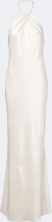 Retrof&ecirc;te Retrof&ecirc;te Anat beaded halterneck satin maxi dress