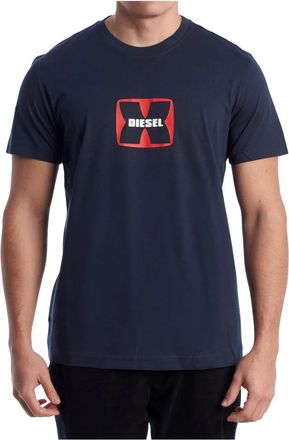 Diesel A03848 T-Shirt - Heren - T-shirts - Blauw - S - Katoen - Tops
