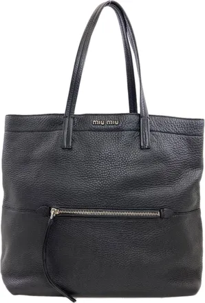 Miu Miu Black Leather Tote Bag (Pre-Owned)