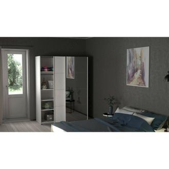 Dmora Dmora - Armario 2 Puertas Seraphine, Muebles De Dormitorio, Vestidor, Armario De Ropa, 150x61 H200 Cm, Blanco Brillante