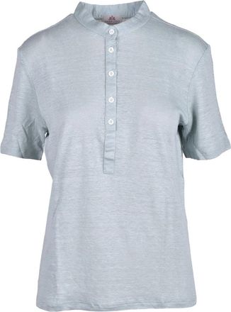 Ambrosio Aqua Green Ambrosio Short-Sleeve Linen T-Shirt
